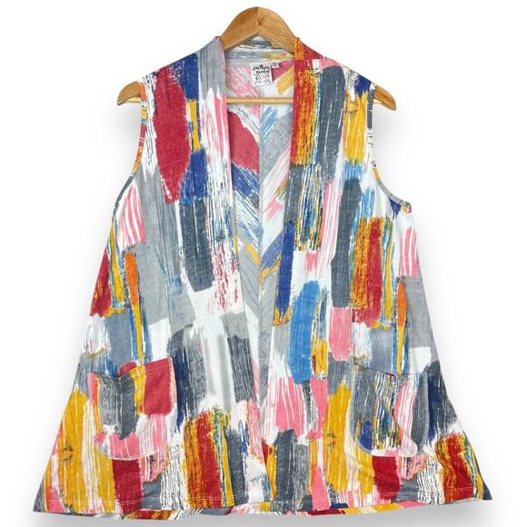 Parsley & Sage Womens Small Cardigan Vest Open Colorful Boho Pheobe Buffay - Picture 12 of 12